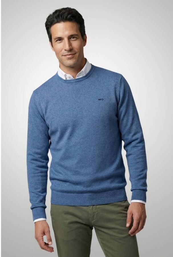 McGregor katoenen regular fit gebreide trui vintage blue