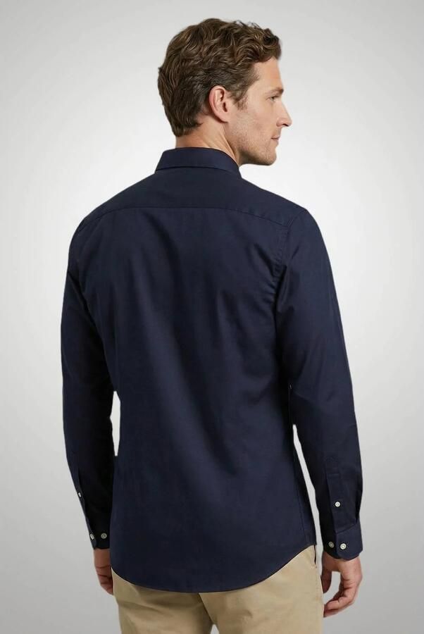 McGregor poplin regular fit zakelijk overhemd donkerblauw - Foto 3