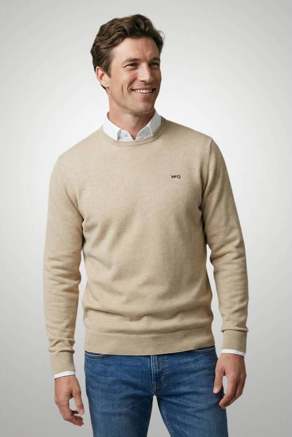 McGregor regular fit gebreide trui met kasjmier- beige