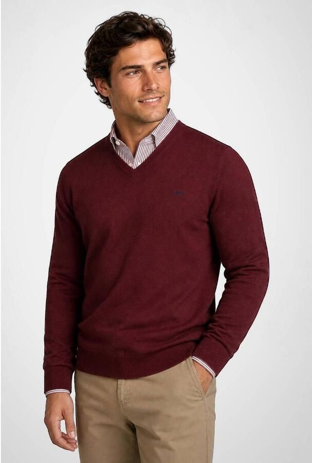 McGregor regular fit gebreide trui met kasjmier- burgundy