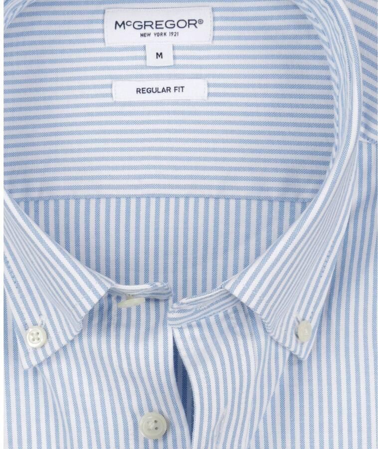 McGregor regular fit gestreept oxford zakelijk overhemd light blue - Foto 2
