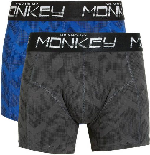 Me & My Monkey boxershort set van 2 blauw army Jongens Stretchkatoen 164