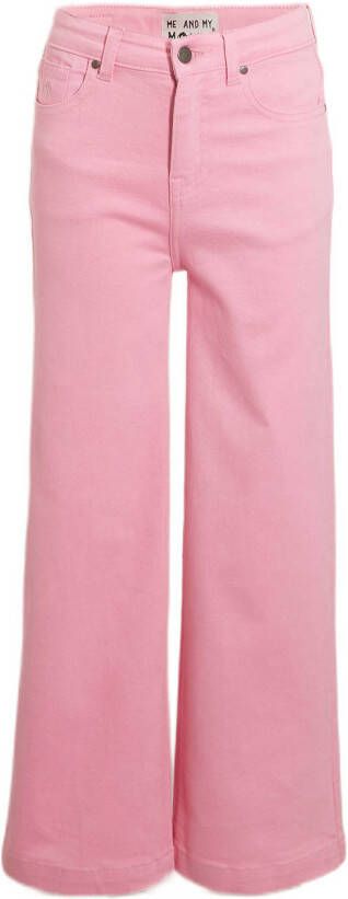 Me & My Monkey high waist wide leg jeans Macha prism pink Roze Meisjes Stretchdenim 116