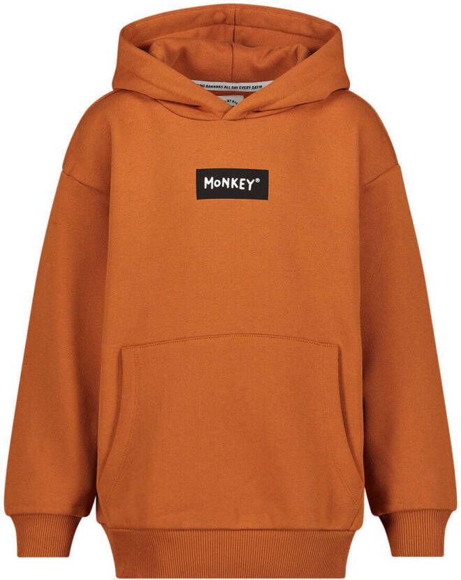 Me & My Monkey hoodie met logo bruin Sweater Logo 140