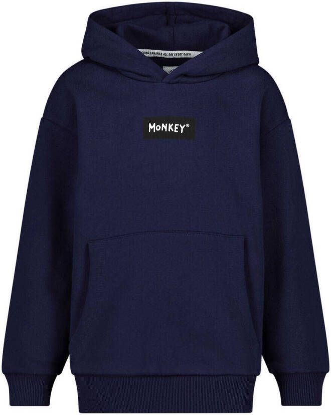 Me & My Monkey hoodie met logo donkerblauw