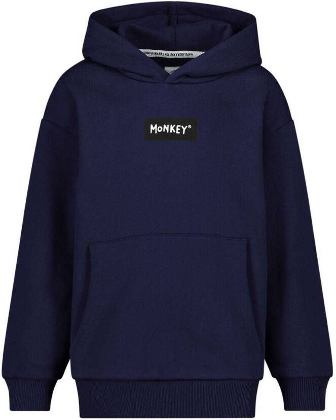 Me & My Monkey hoodie met logo donkerblauw Sweater Sweat (duurzaam) Capuchon 116
