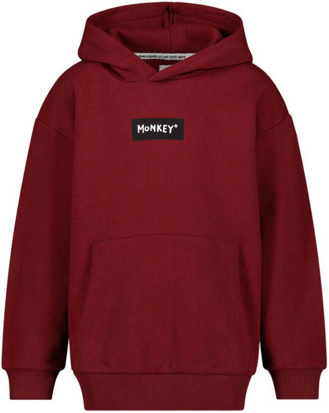 Me & My Monkey hoodie met logo donkerrood Sweater Sweat (duurzaam) Capuchon 116