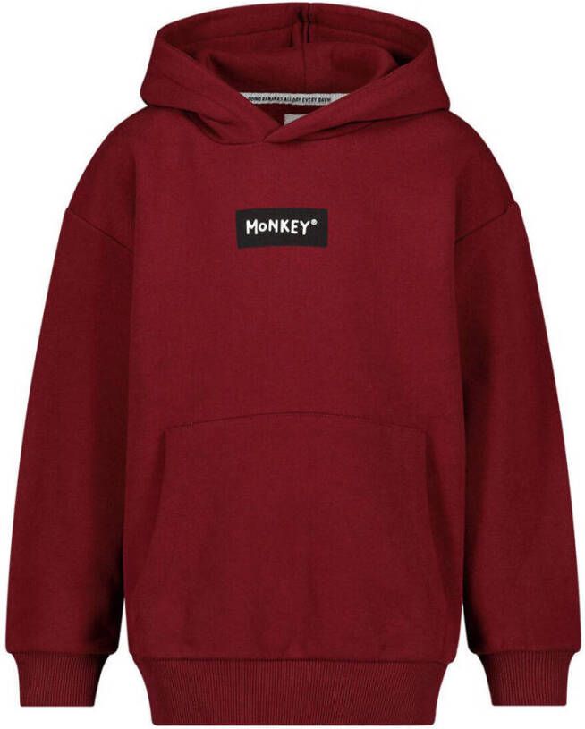 Me & My Monkey hoodie met logo donkerrood Sweater Sweat (duurzaam) Capuchon 116