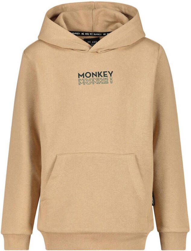 Me & My Monkey hoodie met logo zand Sweater Beige Logo 116-122