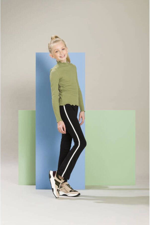 Me & My Monkey longsleeve donkerblauw Groen Meisjes Stretchkatoen Opstaande kraag 128-134