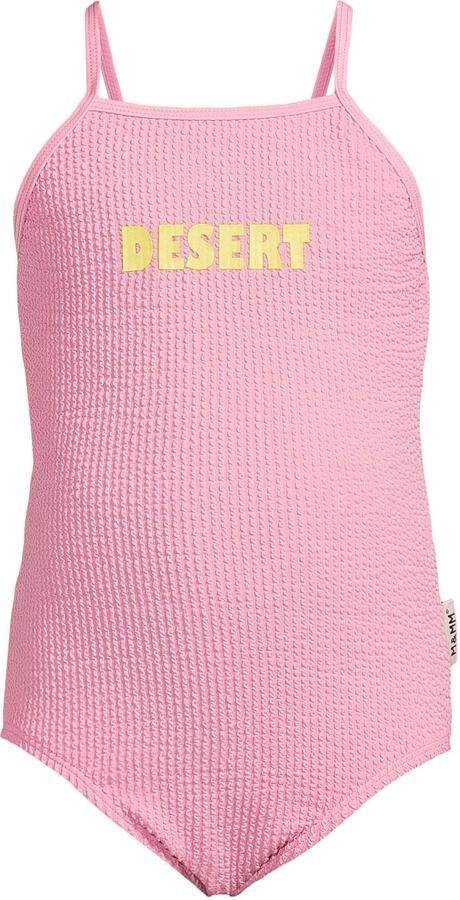 Me & My Monkey badpak met textuur en tekst roze