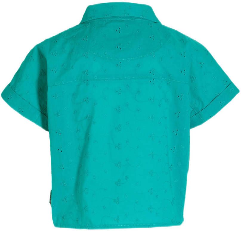 Me & My Monkey blouse Marlot groen Meisjes Katoen Klassieke kraag Effen 116