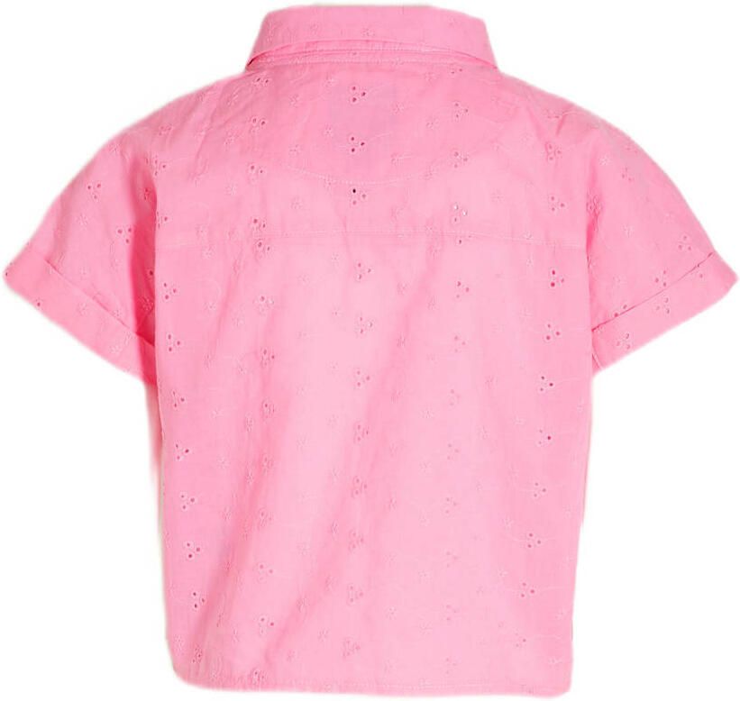 Me & My Monkey blouse Marlot roze Meisjes Katoen Klassieke kraag Effen 164