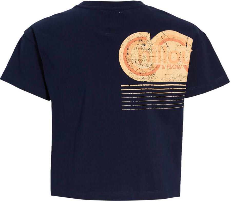 Me & My Monkey boxy T-shirt Avery met backprint donkerblauw - Foto 2