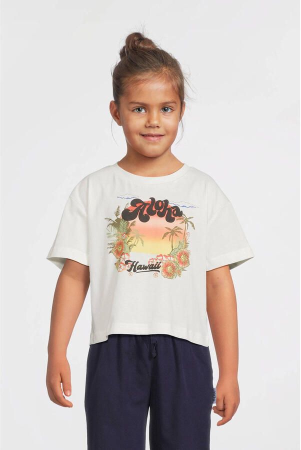 Me & My Monkey boxy T-shirt met printopdruk wit - Foto 4