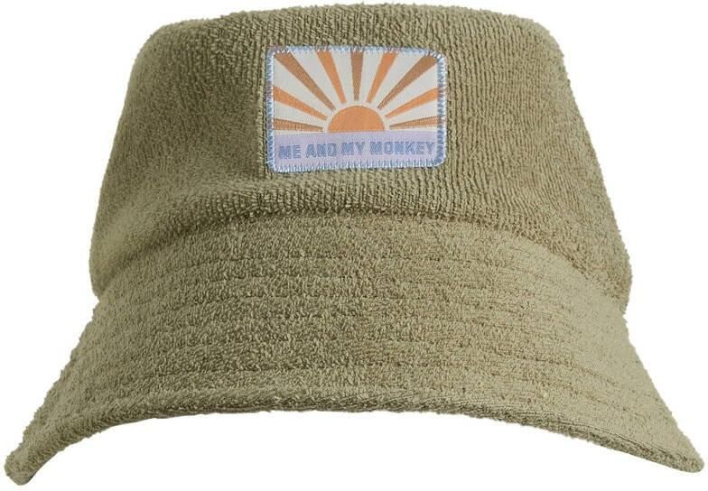 Me & My Monkey buckethat van badstof khaki - Foto 3