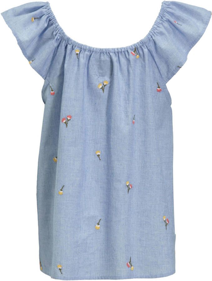 Me & My Monkey chambray top Polly lichtbkauw Blauw Meisjes Katoen Ronde hals 176 - Foto 2