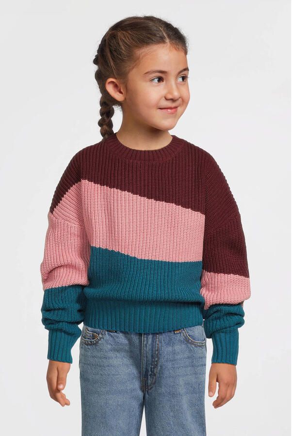 Me & My Monkey colourblock gebreide trui Layla multi