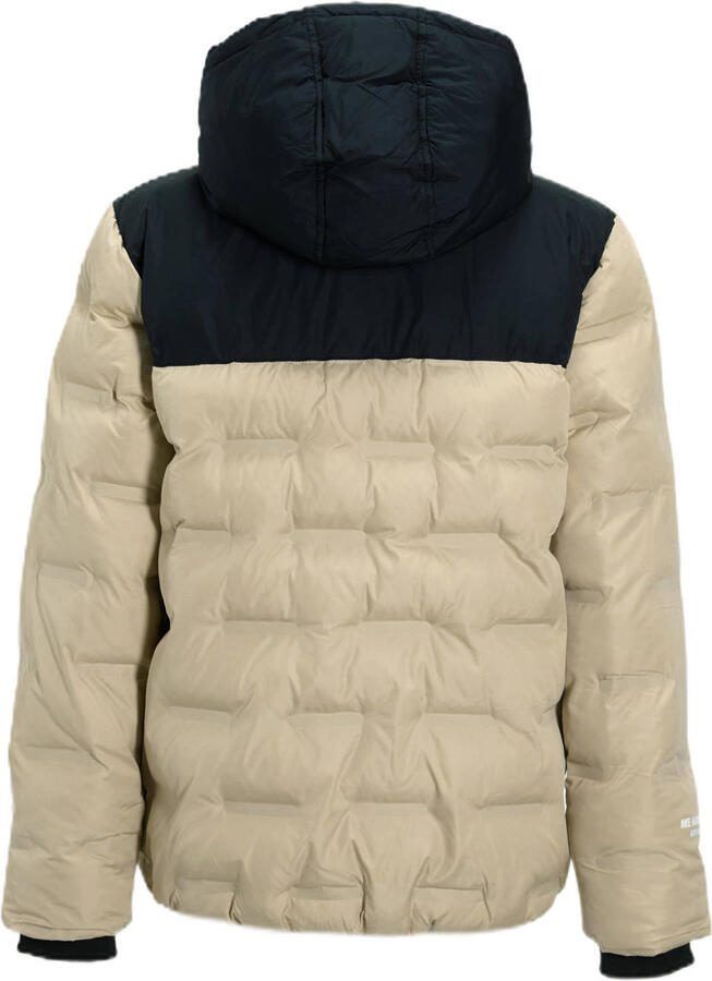 Me & My Monkey colourblock heatseal puffer jas beige