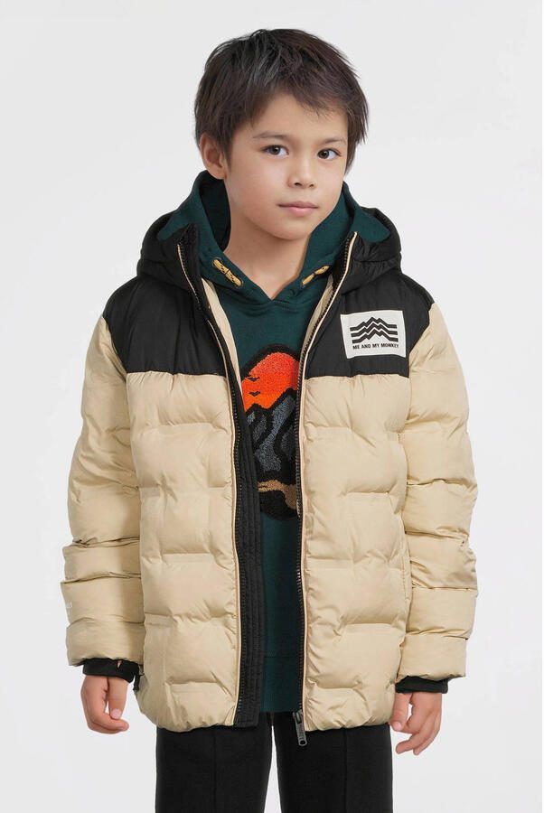 Me & My Monkey colourblock heatseal puffer jas beige - Foto 3