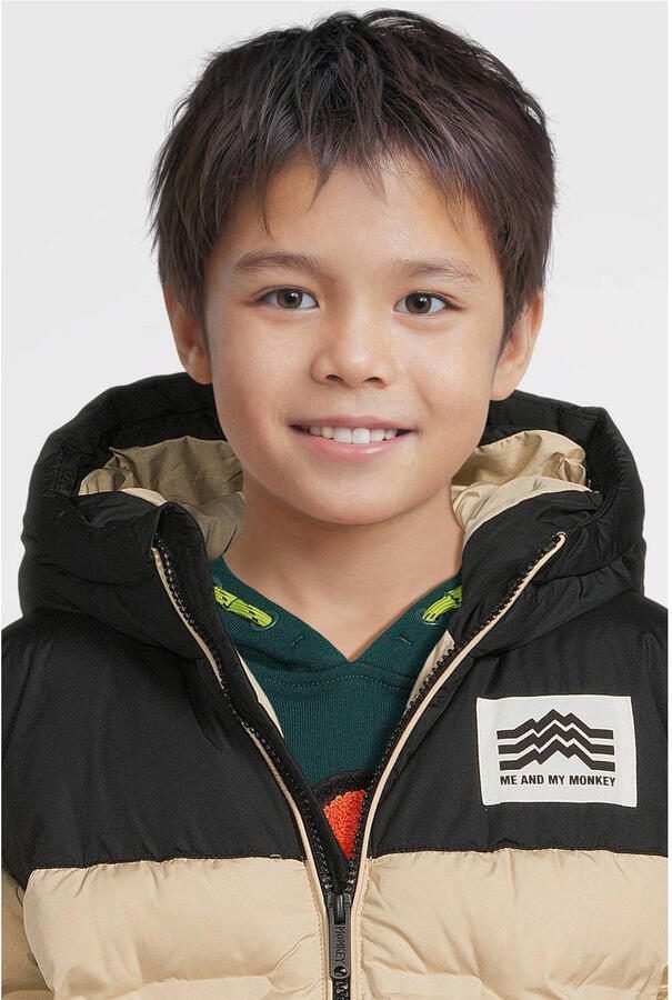 Me & My Monkey colourblock heatseal puffer jas beige - Foto 2