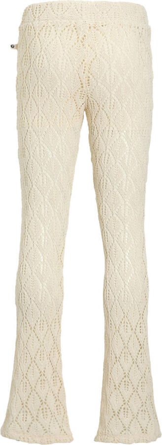 Me & My Monkey crochet flared broek crème