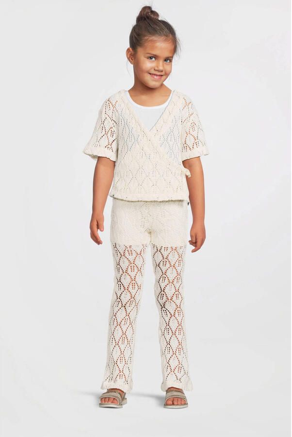 Me & My Monkey crochet flared broek crème - Foto 3
