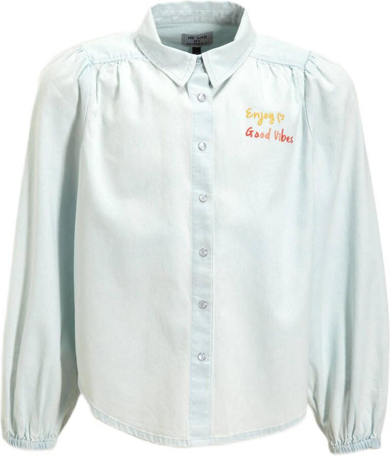 Me & My Monkey denim blouse Pilar lichtblauw Effen 104