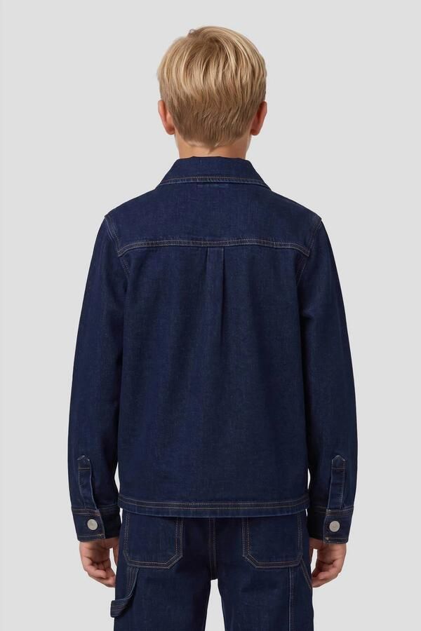 Me & My Monkey denim overshirt donkerblauw Overhemd Jongens Stretchdenim Klassieke kraag - Foto 2