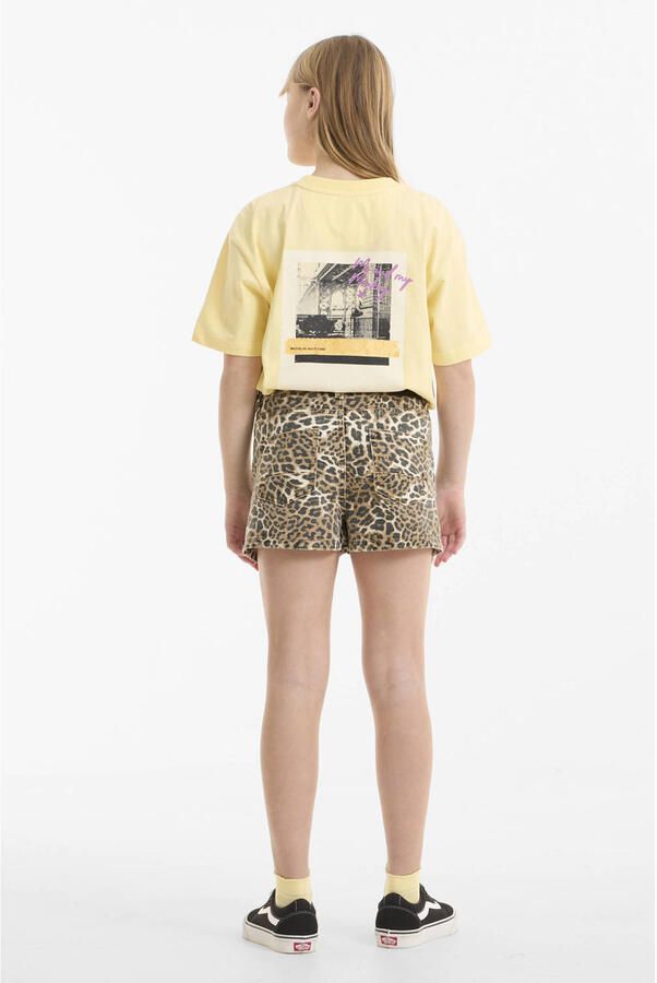 Me & My Monkey denim short met panterprint Novi bruin zwart - Foto 3