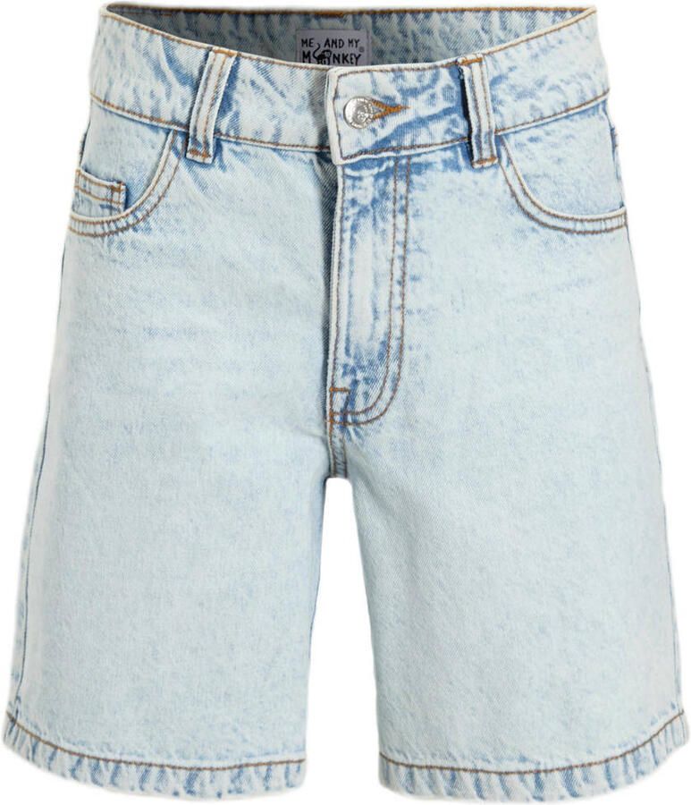 Me & My Monkey denim short Tijmen lichtblauw