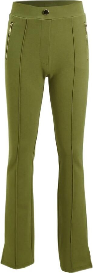 Me & My Monkey flared broek Pixi khaki Groen Meisjes Viscose Effen 110 116