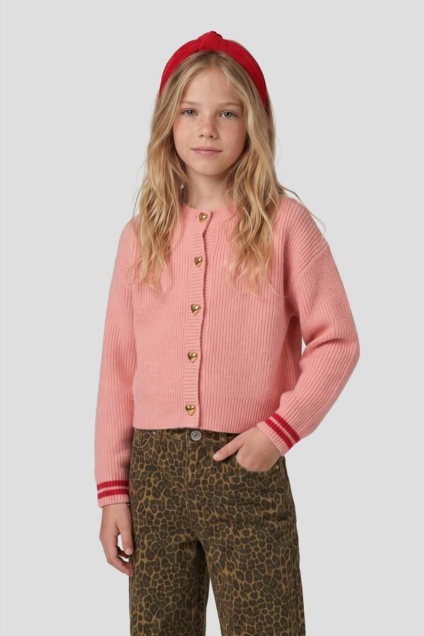 Me & My Monkey gebreid vest roze