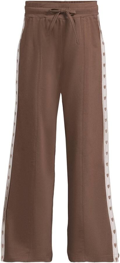 Me & My Monkey gestreepte joggingbroek met hartjes bruin