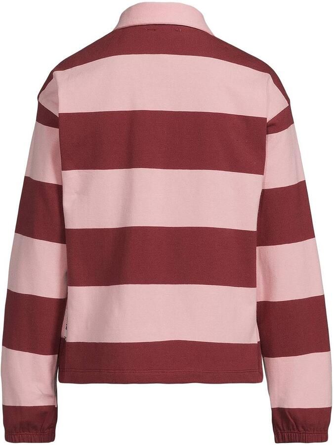 Me & My Monkey gestreepte longsleeve met tekst roze rood Meisjes Sweat Polokraag - Foto 2
