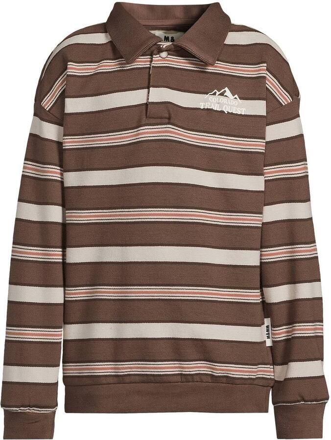 Me & My Monkey gestreepte sweater donkerbruin beige