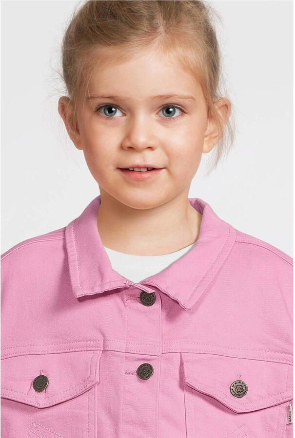 Me & My Monkey gilet Madelon prism pink Roze Meisjes Stretchdenim Klassieke kraag 164