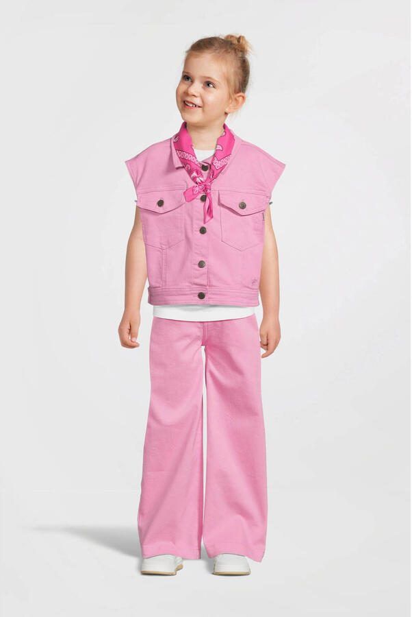Me & My Monkey gilet Madelon prism pink Roze Meisjes Stretchdenim Klassieke kraag 104 - Foto 3