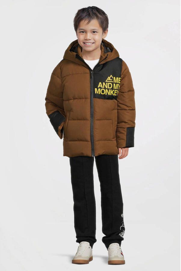 Me & My Monkey hooded puffer jas bruin - Foto 4