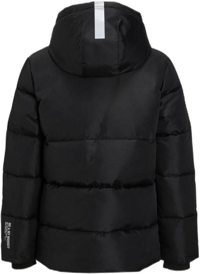 Me & My Monkey hooded puffer jas zwart