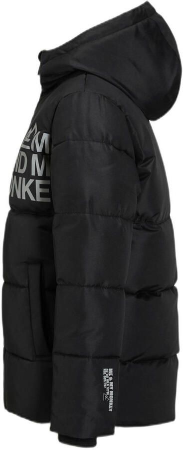 Me & My Monkey hooded puffer jas zwart - Foto 5