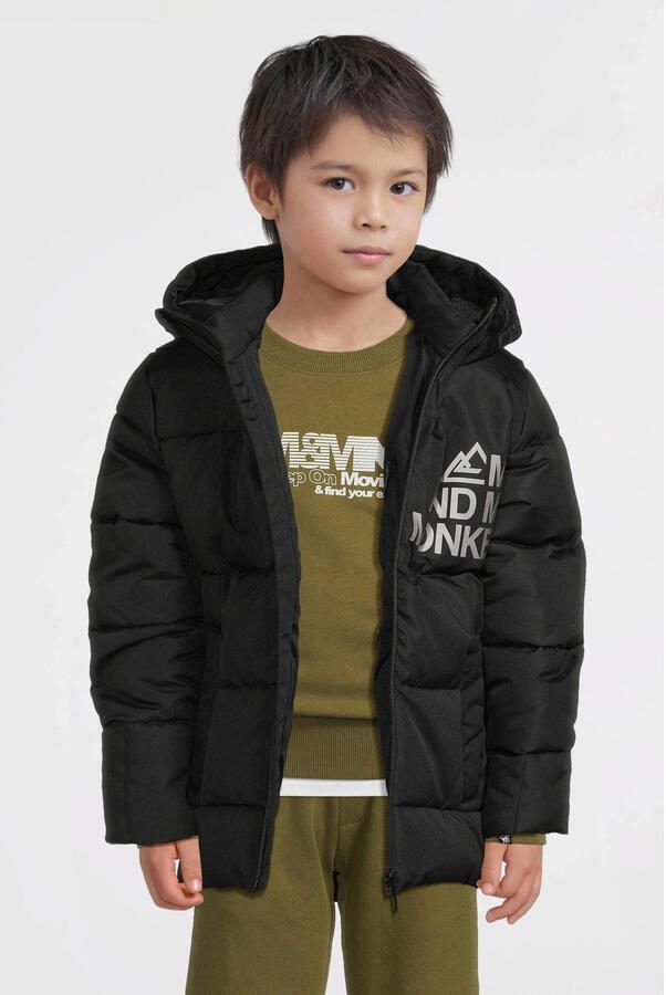 Me & My Monkey hooded puffer jas zwart - Foto 2