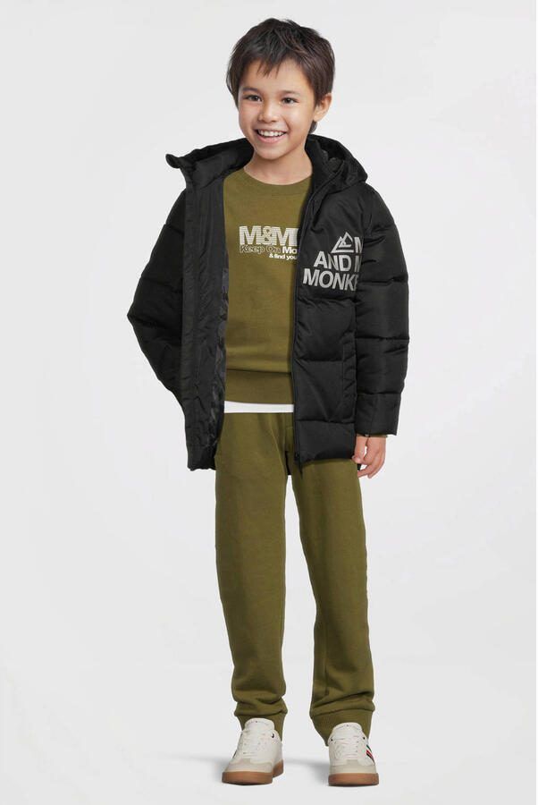 Me & My Monkey hooded puffer jas zwart - Foto 4