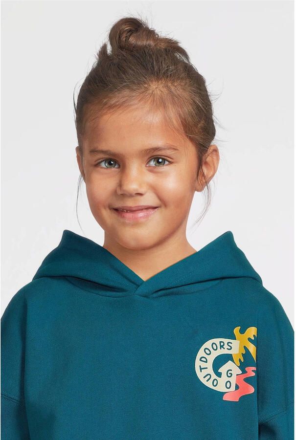 Me & My Monkey hoodie Ava met printopdruk groen - Foto 2
