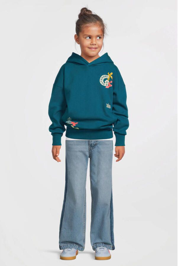 Me & My Monkey hoodie Ava met printopdruk groen - Foto 4