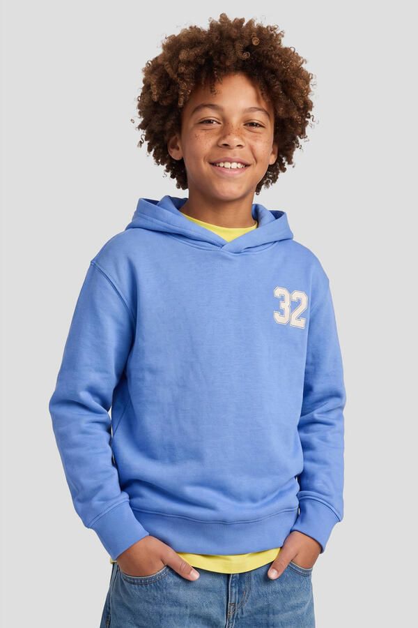 Me & My Monkey hoodie met backprint blauw Sweater Jongens Katoen Capuchon - Foto 3