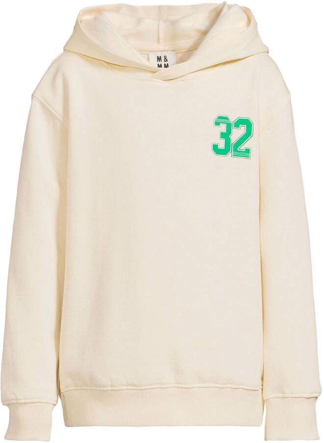 Me & My Monkey hoodie met backprint ecru Sweater Jongens Katoen Capuchon