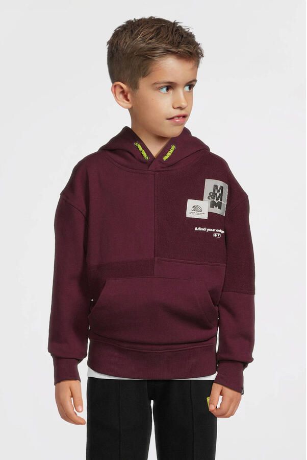 Me & My Monkey hoodie met patches bordeaux - Foto 3