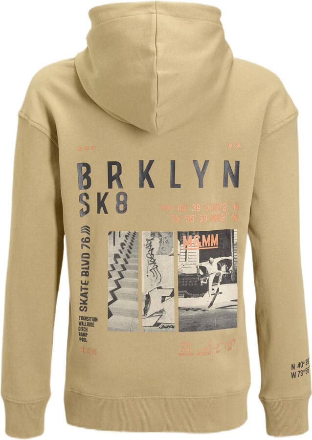 Me & My Monkey hoodie met printopdruk beige