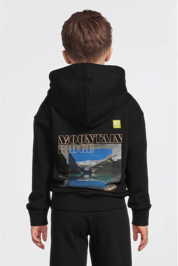 Me & My Monkey hoodie met printopdruk zwart - Foto 4